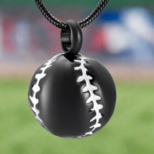 Load image into Gallery viewer, Baseball Shaped Cremation Urn Necklace
