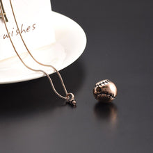 Load image into Gallery viewer, Baseball Shaped Cremation Urn Necklace