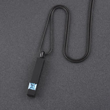 Load image into Gallery viewer, Black Cremation Urn Necklace Column With Gemstone