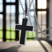 Load image into Gallery viewer, Black Cross Cremation Urn Necklace