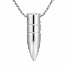 Load image into Gallery viewer, Bullet Shaped Cremation Urn Necklace