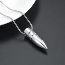 Load image into Gallery viewer, Bullet Shaped Cremation Urn Necklace