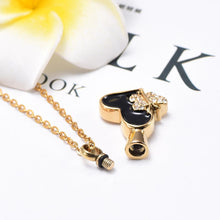 Load image into Gallery viewer, Butterfly &amp; Heart Cremation Urn Necklace With Rhinestones