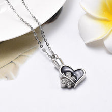 Load image into Gallery viewer, Butterfly &amp; Heart Cremation Urn Necklace With Rhinestones