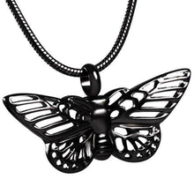 Load image into Gallery viewer, Butterfly Shaped Cremation Urn Necklace