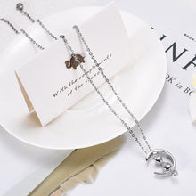 Load image into Gallery viewer, Cat &amp; Crescent Moon Cremation Urn Necklace