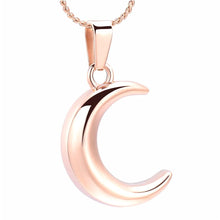 Load image into Gallery viewer, Crescent Moon Cremation Urn Necklace