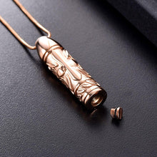 Load image into Gallery viewer, Cross Cylinder Cremation Urn Necklace