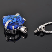 Load image into Gallery viewer, Crystal Heart Pendant Pet Cremation Urn Necklace Etched "My Best Friend"