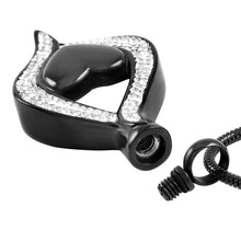 Load image into Gallery viewer, Crystal Teardrop With Heart Cremation Urn Necklace With Rhinestones
