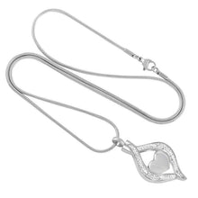Load image into Gallery viewer, Crystal Teardrop With Heart Cremation Urn Necklace With Rhinestones