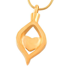Load image into Gallery viewer, Crystal Teardrop With Heart Cremation Urn Necklace With Rhinestones