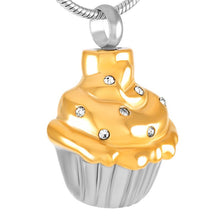 Load image into Gallery viewer, Cupcake Shaped Cremation Urn Necklace