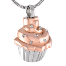 Load image into Gallery viewer, Cupcake Shaped Cremation Urn Necklace