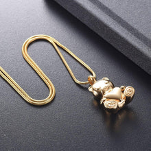 Load image into Gallery viewer, Cute Teddy Bear With Heart Cremation Urn Necklace
