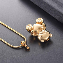 Load image into Gallery viewer, Cute Teddy Bear With Heart Cremation Urn Necklace