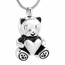 Load image into Gallery viewer, Cute Teddy Bear With Heart Cremation Urn Necklace