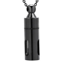 Load image into Gallery viewer, Cylinder Cremation Urn Necklace With Glass Vial
