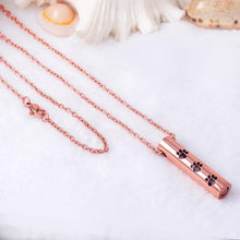 Load image into Gallery viewer, Cylinder Cremation Urn Necklace With Paw Prints