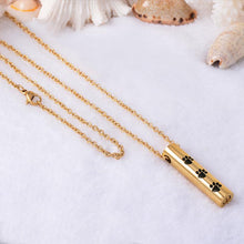 Load image into Gallery viewer, Cylinder Cremation Urn Necklace With Paw Prints