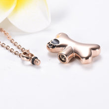 Load image into Gallery viewer, Dog Bone With Paw Print Cremation Urn Necklace