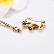 Load image into Gallery viewer, Dog Bone With Paw Print Cremation Urn Necklace