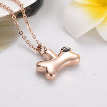 Load image into Gallery viewer, Dog Bone With Paw Print Cremation Urn Necklace