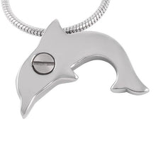 Load image into Gallery viewer, Dolphin Shaped Cremation Urn Necklace