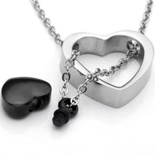 Load image into Gallery viewer, Double Heart Cremation Urn Necklace
