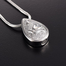 Load image into Gallery viewer, Dove Peace Teardrop Cremation Urn Necklace