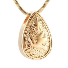 Load image into Gallery viewer, Dove Peace Teardrop Cremation Urn Necklace