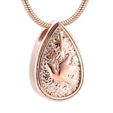 Load image into Gallery viewer, Dove Peace Teardrop Cremation Urn Necklace