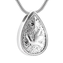 Load image into Gallery viewer, Dove Peace Teardrop Cremation Urn Necklace