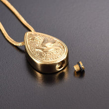 Load image into Gallery viewer, Dove Peace Teardrop Cremation Urn Necklace