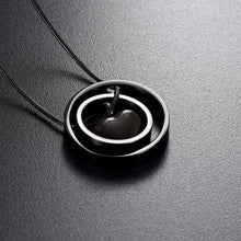 Load image into Gallery viewer, Dual Circle Around Heart Cremation Urn Necklace
