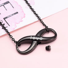 Load image into Gallery viewer, Forever Love Infinity Shaped Cremation Urn Necklace