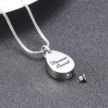 Load image into Gallery viewer, "Forever Loved" Teardrop Cremation Urn Necklace