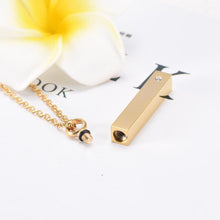 Load image into Gallery viewer, Gold Column With Rhinestone Cremation Urn Necklace