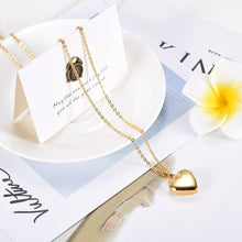 Load image into Gallery viewer, Gold/Silver Highly Polished Heart Cremation Urn Necklace