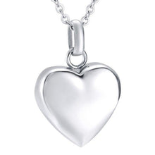 Load image into Gallery viewer, Gold/Silver Highly Polished Heart Cremation Urn Necklace