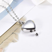 Load image into Gallery viewer, Gold/Silver Highly Polished Heart Cremation Urn Necklace