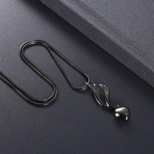 Load image into Gallery viewer, Heart &amp; Angel Wing Cremation Urn Necklace