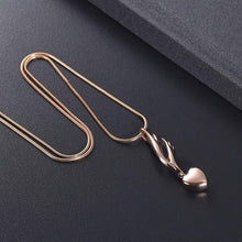 Load image into Gallery viewer, Heart &amp; Angel Wing Cremation Urn Necklace