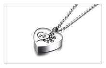 Load image into Gallery viewer, Heart Shaped Cremation Urn Necklace Engraved With Roses &amp; "Always In My Heart"