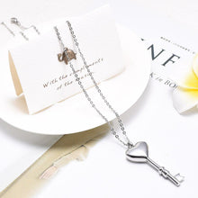 Load image into Gallery viewer, Heart Shaped Key Cremation Urn Necklace