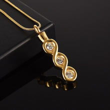 Load image into Gallery viewer, Infinity Gemstone Cremation Urn Necklace With Rhinestones
