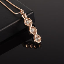 Load image into Gallery viewer, Infinity Gemstone Cremation Urn Necklace With Rhinestones