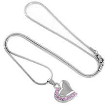 Load image into Gallery viewer, Memorial Heart Cremation Urn Necklace With Rhinestones