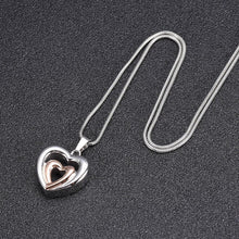 Load image into Gallery viewer, Modern Double Heart Cremation Urn Necklace