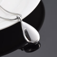 Load image into Gallery viewer, Modern Silver Water Drop Cremation Urn Necklace